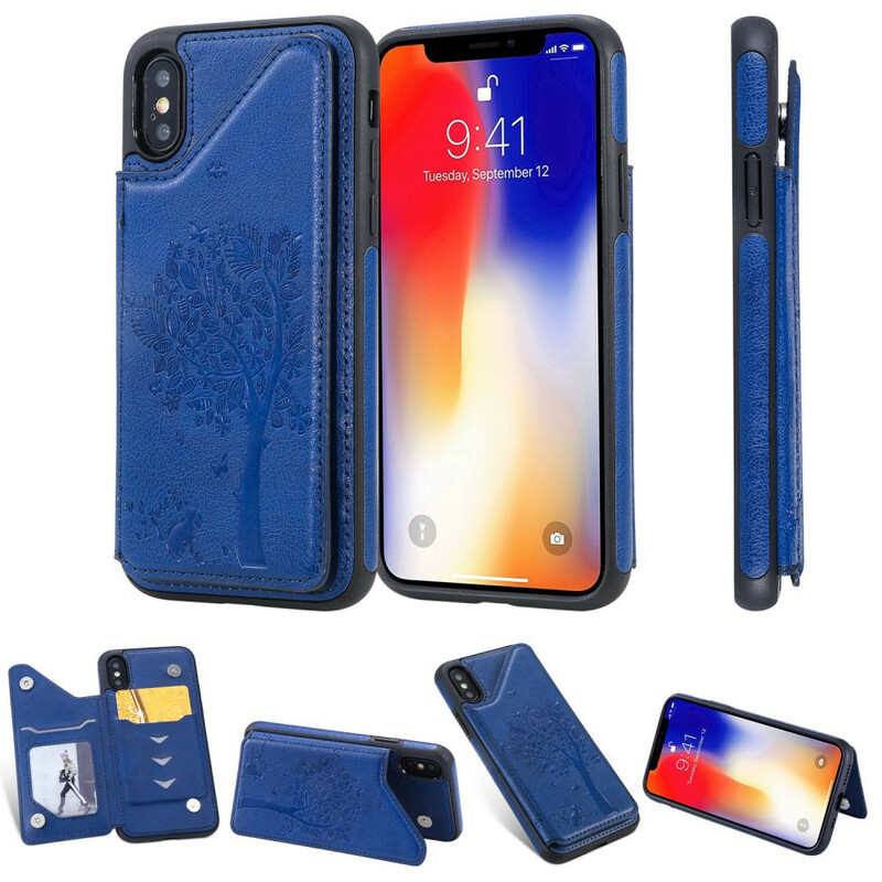 Kotelo iPhone X kortinhaltija Tulosta kissa