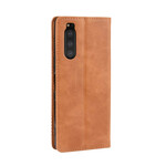 Sony Xperia 5 Vintage Leather Effect Flip Cover -suojakansi