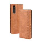Sony Xperia 5 Vintage Leather Effect Flip Cover -suojakansi