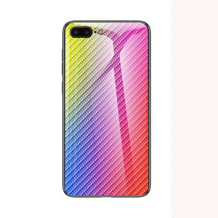 iPhone 8 Plus / 7 Plus kotelo karkaistua lasia hiilikuitu Plus