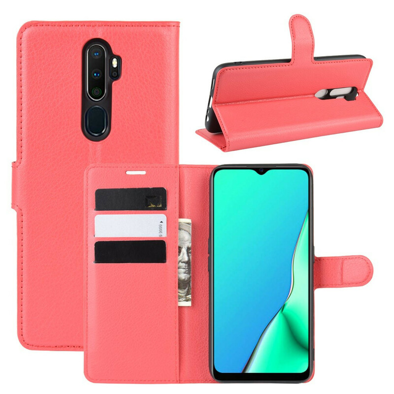 Oppo A9 2020 keinonahkainen kotelo Lychee