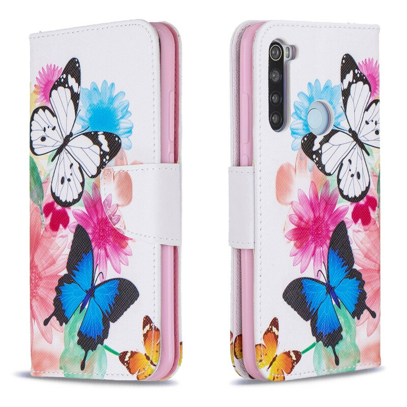 Xiaomi Redmi Note 8 Perhonen ja kukka maalattu asia