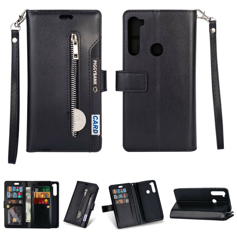 Xiaomi Redmi Note 8 Case lompakko hihnalla