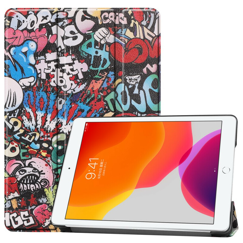 Smart Case iPad 10.2" (2019) keinonahkainen Graffiti Fun -setti