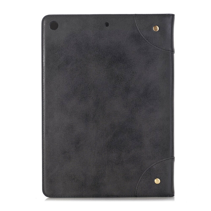 iPad 10.2" (2019) Retro nahkakotelo, jossa on niittejä