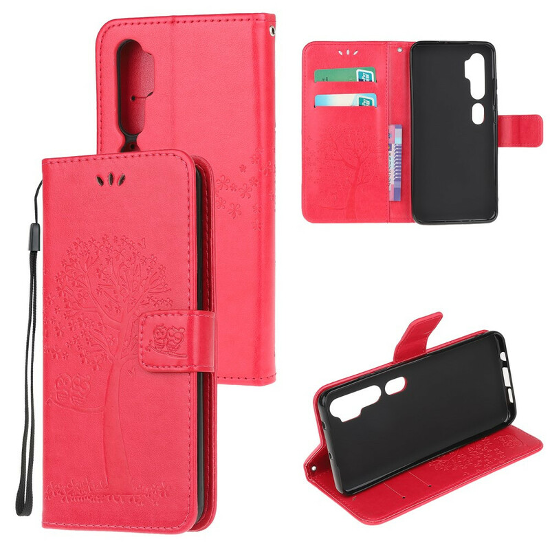 Xiaomi Mi Note 10 puu ja pöllö hihnan kotelo