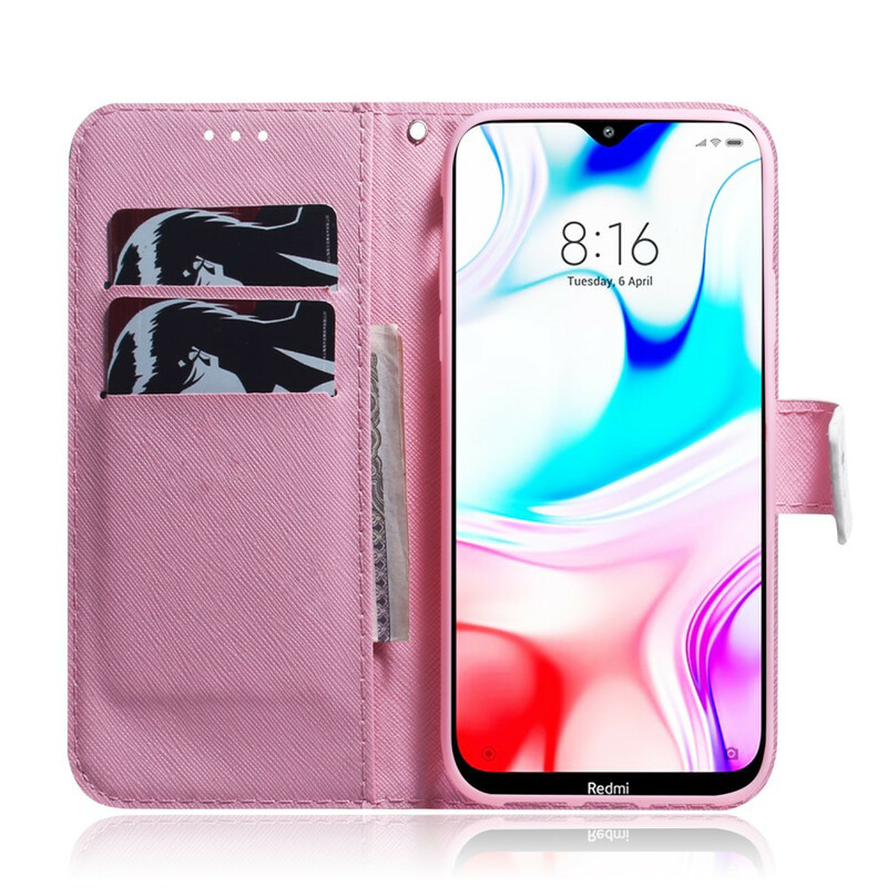 Xiaomi Redmi 8 Kukka Case Vanha vaaleanpunainen