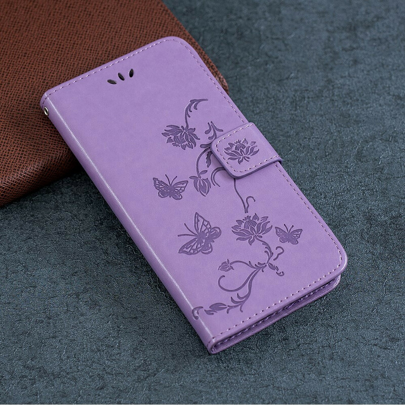 Sony Xperia 5 Perhoset ja kukat hihna tapauksessa