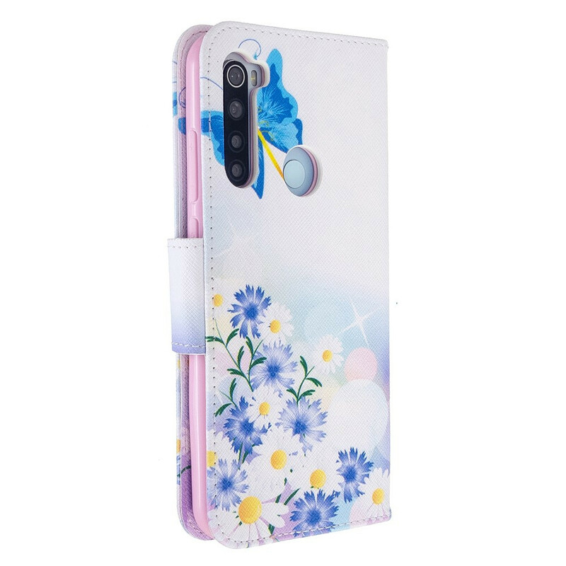 Xiaomi Redmi Note 8T Case maalattu perhosia ja kukkia