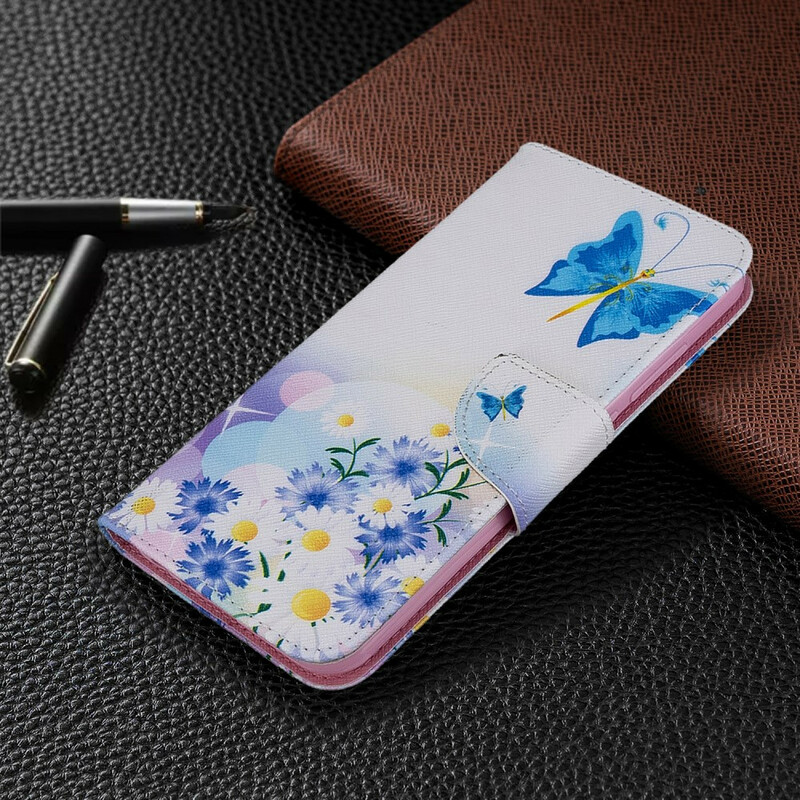 Xiaomi Redmi Note 8T Case maalattu perhosia ja kukkia