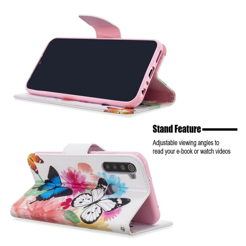 Xiaomi Redmi Note 8T Case maalattu perhosia ja kukkia