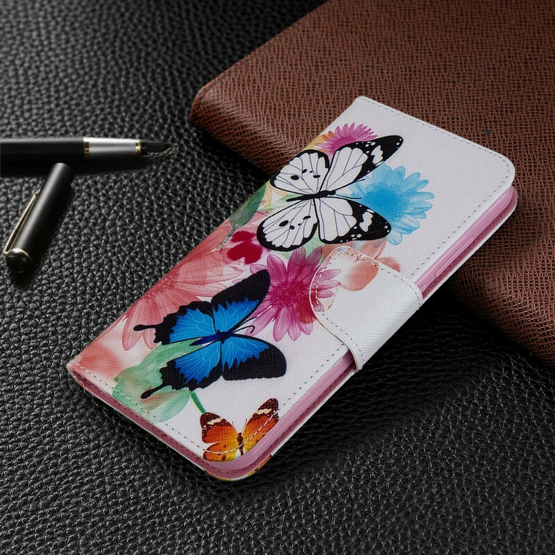 Xiaomi Redmi Note 8T Case maalattu perhosia ja kukkia