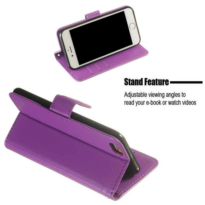 iPhone 6/6S Nahkakotelo Pure Color hihnalla