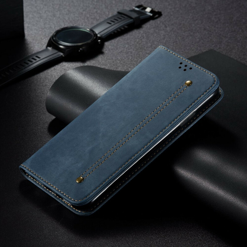 Flip Cover iPhone 6/6S keinonahkainen farkkukuvioinen kansi