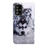 Samsung Galaxy A51 Dog Case Musta ja valkoinen