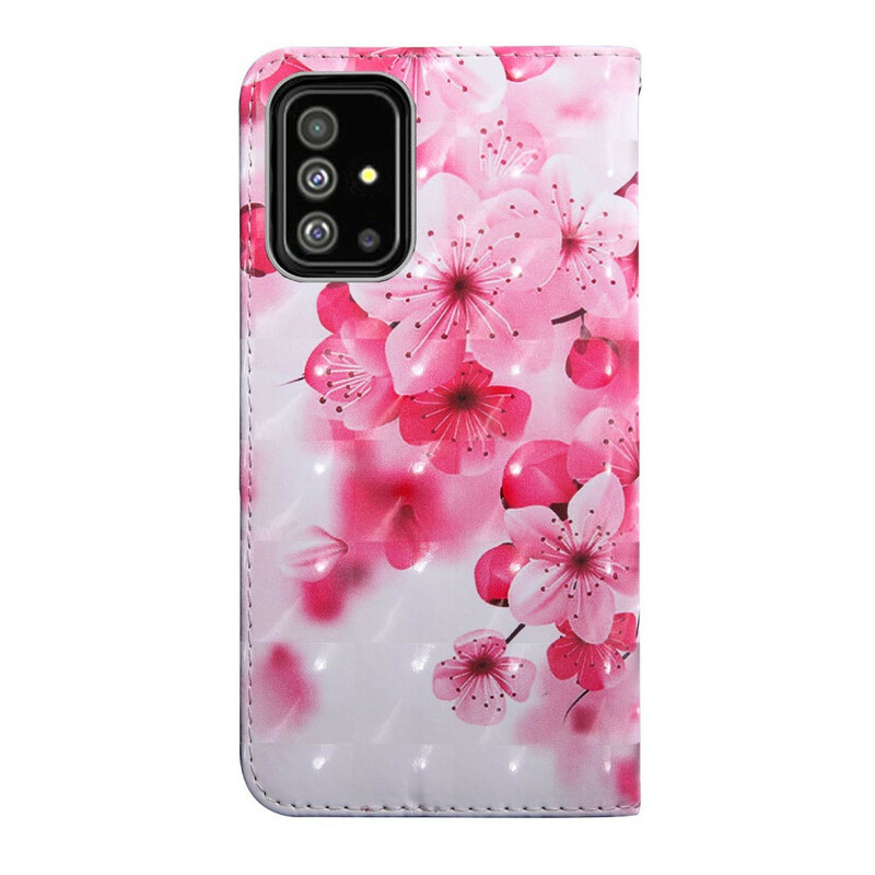Samsung Galaxy A51 vaaleanpunainen kukka tapauksessa