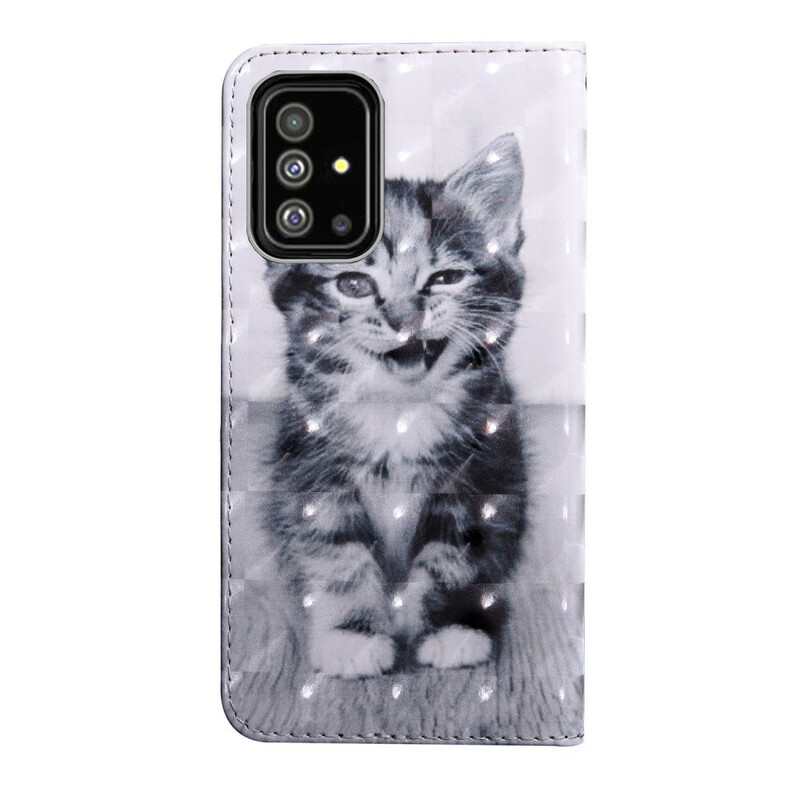 Samsung Galaxy A51 Cat Case Musta ja valkoinen
