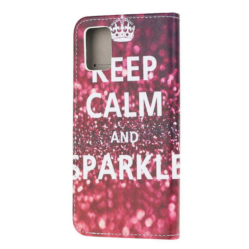 Samsung Galaxy A51 Case Keep Calm ja Sparkle