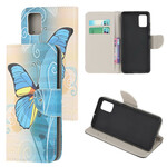 Samsung Galaxy A51 Butterfly Case sininen ja keltainen