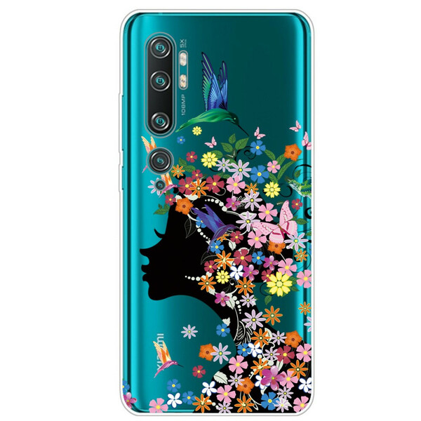 Xiaomi Mi Note 10 kansi Pretty Flowered Head (Kukkainen pää)