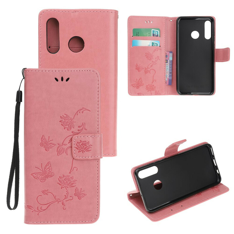 2019 Huawei P Smart Case Perhoset ja kukat hihnalla 2019 Huawei P Smart Case Perhoset ja kukat hihnalla