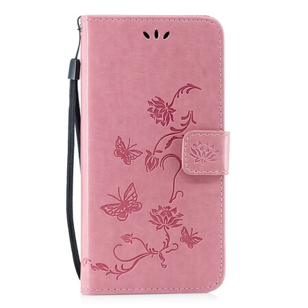 2019 Huawei P Smart Case Perhoset ja kukat hihnalla