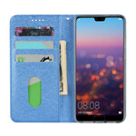 Flip Cover Huawei P20 Style pehmeä nahka hihnalla