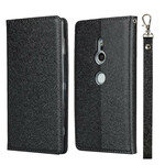 Flip Cover Sony Xperia XZ2 Style pehmeä nahka hihnalla varustettuna