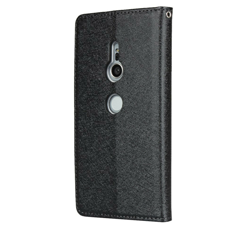 Flip Cover Sony Xperia XZ2 Style pehmeä nahka hihnalla varustettuna