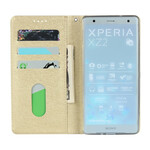 Flip Cover Sony Xperia XZ2 Style pehmeä nahka hihnalla varustettuna