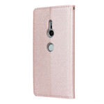 Flip Cover Sony Xperia XZ2 Style pehmeä nahka hihnalla varustettuna