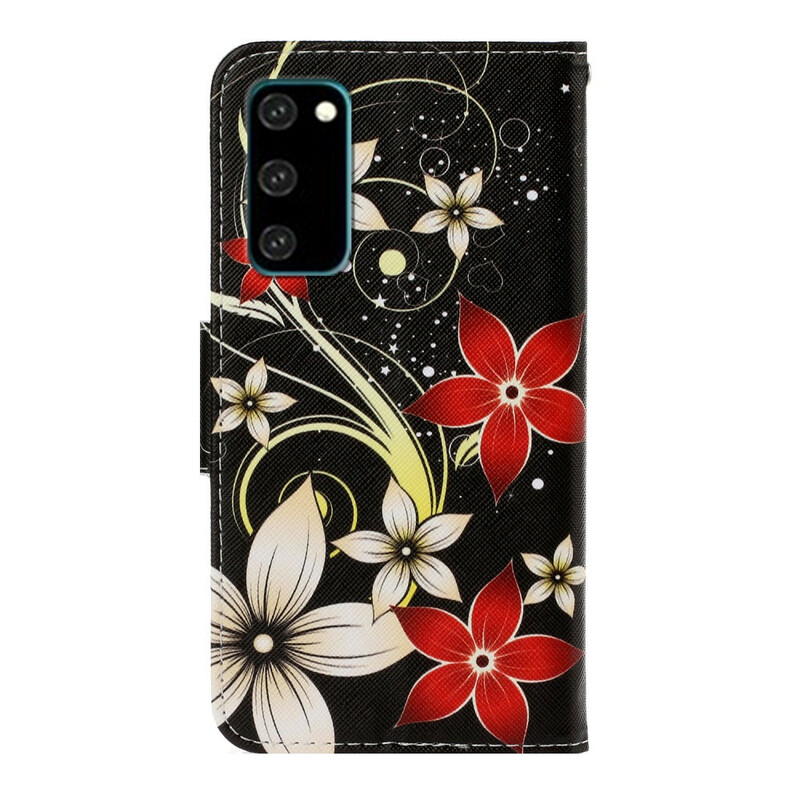 Samsung Galaxy S20 värikäs kukka hihna tapauksessa