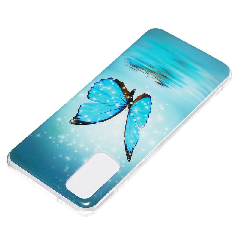 Samsung Galaxy S20 Perhonen Case Sininen fluoresoiva