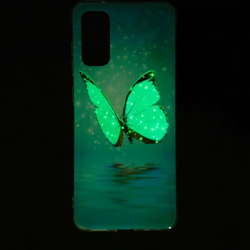 Samsung Galaxy S20 Perhonen Case Sininen fluoresoiva