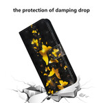 Samsung Galaxy A71 Kotelo Keltainen Perhoset