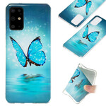 Samsung Galaxy S20 Plus tapauksessa Butterfly Blue Fluorescent