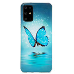 Samsung Galaxy S20 Plus tapauksessa Butterfly Blue Fluorescent