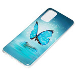 Samsung Galaxy S20 Plus tapauksessa Butterfly Blue Fluorescent