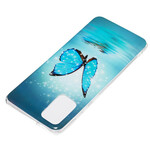 Samsung Galaxy S20 Plus tapauksessa Butterfly Blue Fluorescent