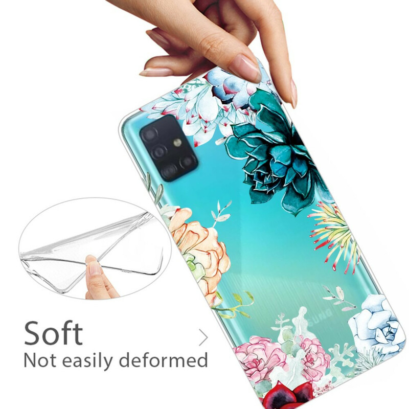Samsung Galaxy A71 Kirkas akvarelli kukka tapauksessa