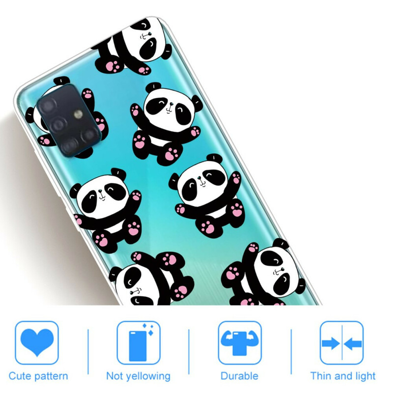 Samsung Galaxy A71 Case Top Pandas Fun