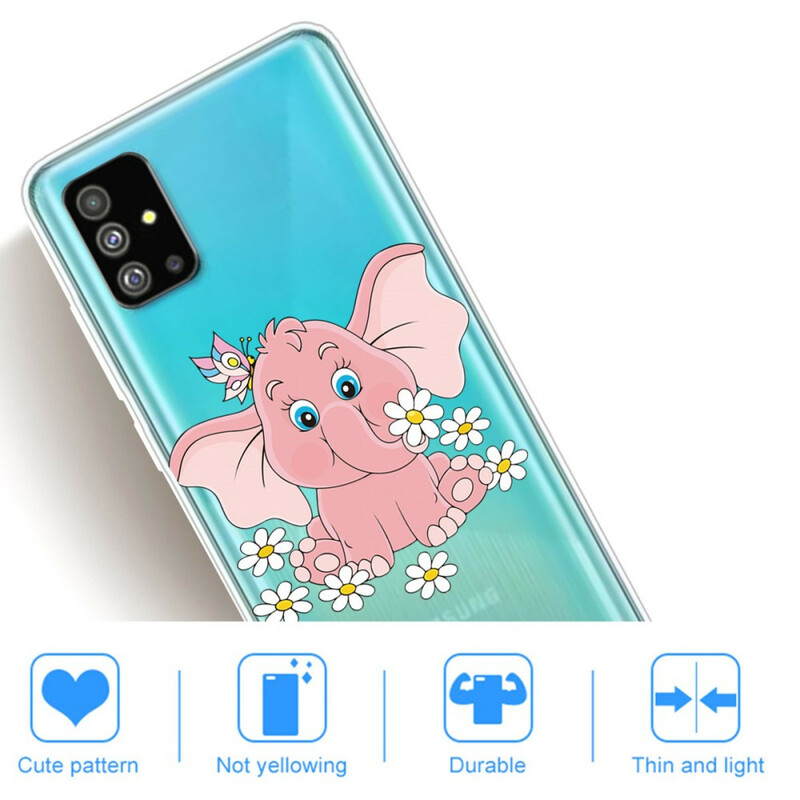 Samsung Galaxy S20 Clear Case Elephant vaaleanpunainen