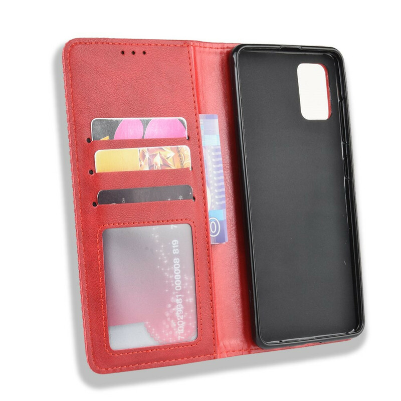 Flip Cover Samsung Galaxy S20 Vintage Nahka Effect Tyylikäs Flip Cover Samsung Galaxy S20 Vintage Nahka Effect Tyylikäs