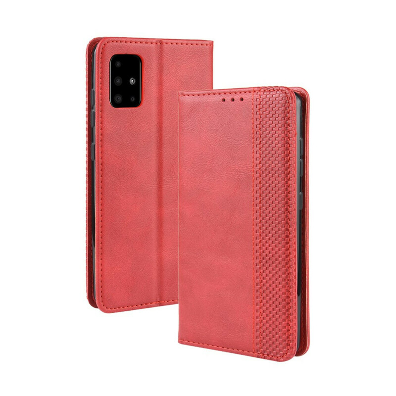 Flip Cover Samsung Galaxy S20 Vintage Nahka Effect Tyylikäs Flip Cover Samsung Galaxy S20 Vintage Nahka Effect Tyylikäs