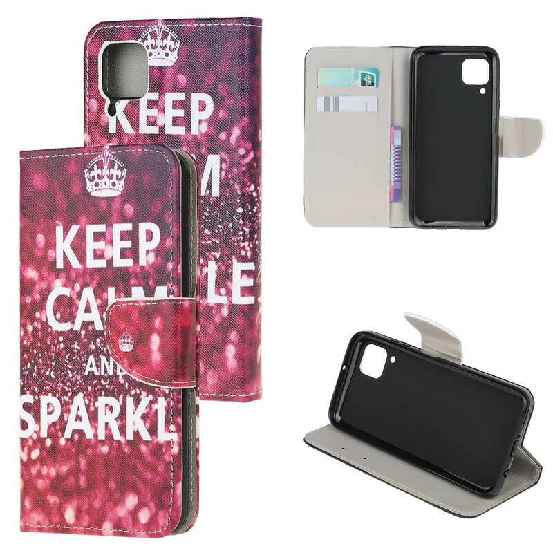 Huawei P40 Lite Case Keep Calm ja Sparkle