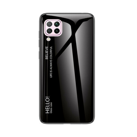 Huawei P40 Lite Cover Hello karkaistu lasi