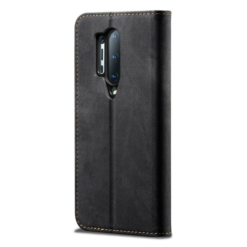Flip Cover OnePlus 8 Pro keinonahkainen farkku Tekstuuri