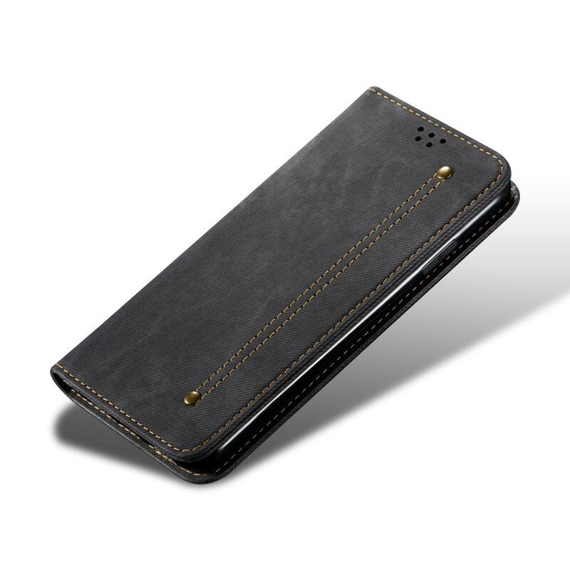 Flip Cover OnePlus 8 Pro keinonahkainen farkku Tekstuuri