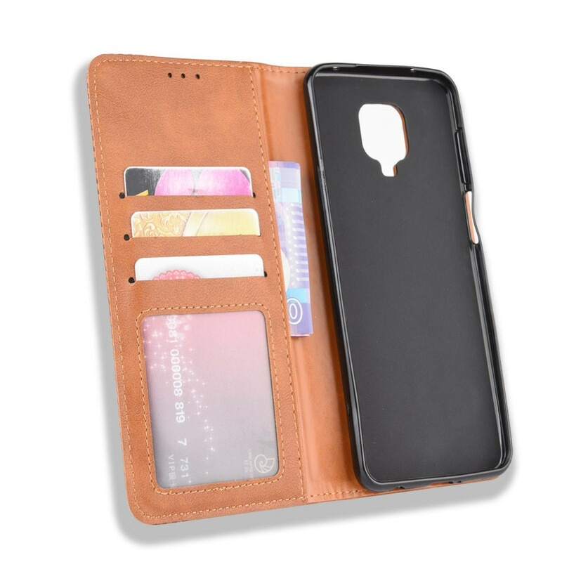 Flip Cover Xiaomi Redmi Note 9S vintage nahka vaikutus tyylikäs Flip Cover Xiaomi Redmi Note 9S vintage nahka vaikutus tyylikäs