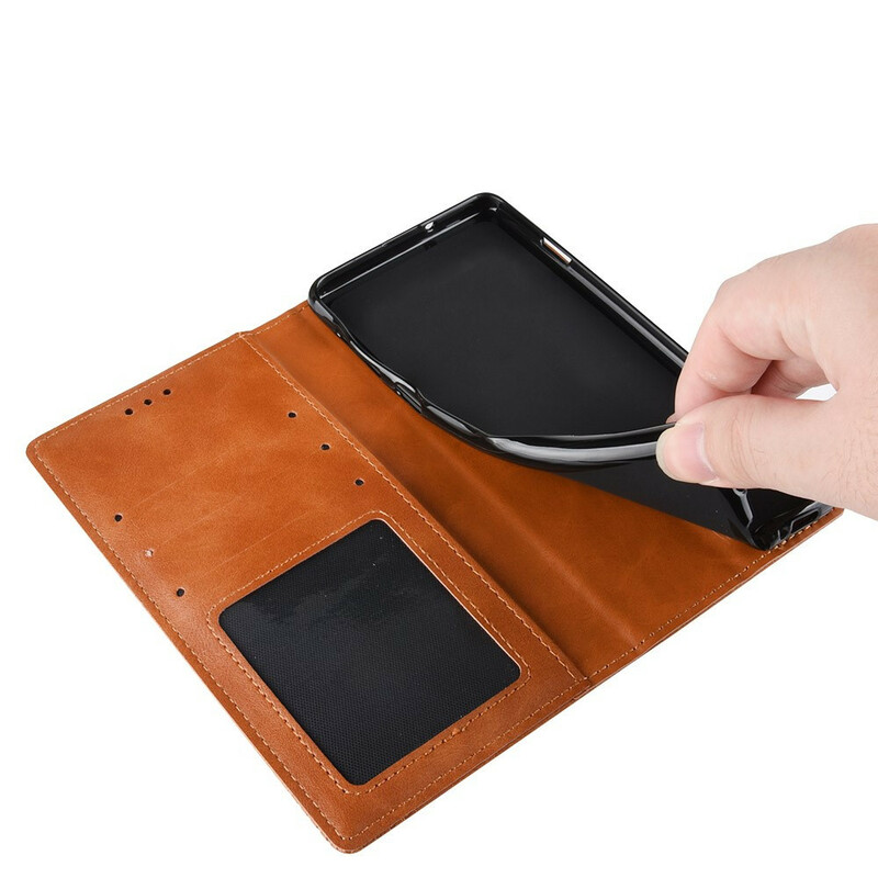Flip Cover Xiaomi Redmi Note 9S vintage nahka vaikutus tyylikäs Flip Cover Xiaomi Redmi Note 9S vintage nahka vaikutus tyylikäs